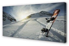 Obraz canvas Doska v snehu horách 120x60 cm
