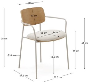 Béžové jedálenské stoličky v súprave 4 ks Maureen – Kave Home