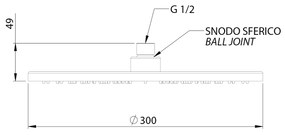 Sapho Sapho, okrúhla hlavová sprcha, priemer 300mm, zlatá matná, SF419