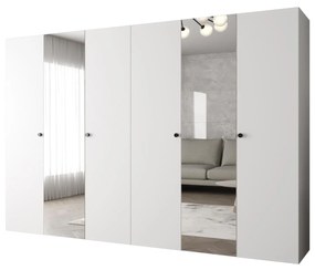 Šatníková skriňa 300 cm Parna 2 (biela + čierna). Akcia -20%. Vlastná spoľahlivá doprava až k Vám domov. 1125956