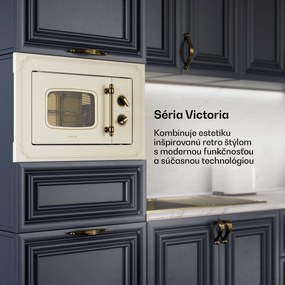 Klarstein Victoria 20, vstavaná mikrovlnná rúra, 20 l, 800 W, gril: 1000 W, slonová kosť