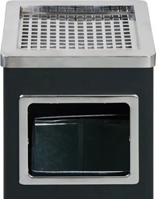 Odpadkový kôš s popolníkom, 240 x 240 x 600 mm, čierná / nerez