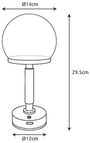 Globo 21034SI - LED Nab. dot. stol. lampa HAKU LED/2,5W/5V 2800K strieborná