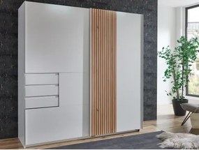 Šatníková skriňa Coburg, 180 cm, biela/dub artisan%