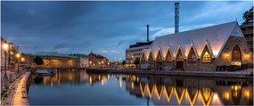 Obraz vodného kanála - Göteborg (120x50 cm)