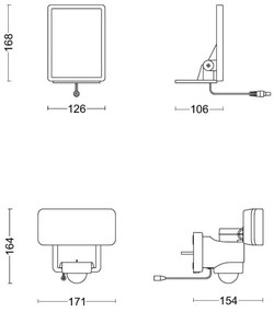 Philips - LED Solárne nástenné svietidlo so senzorom TYLUS LED/6W/3,7V 3000K IP44