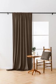 Hnedý zatemňovací záves VELVET 135x250 cm Zavesenie: Riasiaca páska