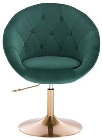 LuxuryForm DESIGN Kreslo VERA VELUR na zlatom tanieri - zelené