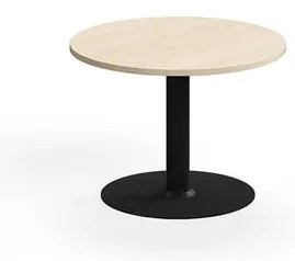 Konferenčný stolík ALVA, Ø700x500 mm, s kotvením do zeme, HPL, čierna/breza