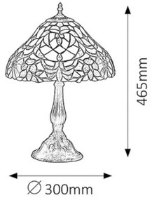 Stolná lampa Tiffany Rabalux 8090 kolekcia Mirella Ø30*46,5