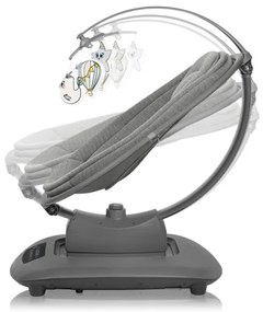 Lionelo - Detská hojdačka s melódiou BLOSSOM Grey Concrete + diaľkové ovládanie