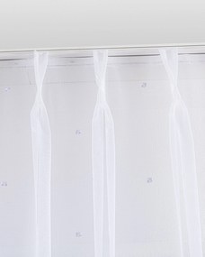 Záclona so systémom FLEX (dvojité spony flex) farba produktu biela látka polopriehľadný, zapletaná, vzorované