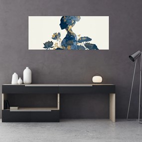 Obraz - Mramorový profil ženy (120x50 cm)