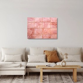 Sklenený obraz - Ružové, mramorované dlaždice (70x50 cm)