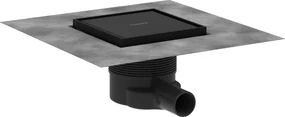 Hansgrohe RainDrain Brilliance, úplná sada podlahového vpustu 150x150 pre dlažbu, čierna matná, HAN-56251670