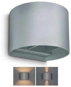 Brilagi - LED Vonkajšie nástenné svietidlo RONDO LED/6W/230V šedá IP54 WO-HR60431-LED-OEM-SA