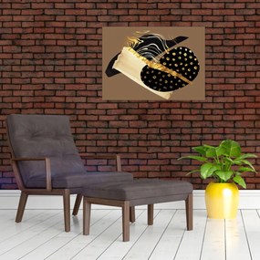 Obraz - Abstrakcia golden brown N⁰1 (70x50 cm)