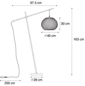 Orientálna vonkajšia stojaca lampa bambus IP44 - Rafael
