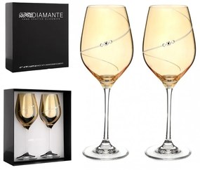 Diamante poháre na biele víno Silhouette City Amber s kryštálmi Swarovski 360 ml 2KS