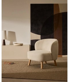 Krémové ženilkové kreslo Ulit – Kave Home