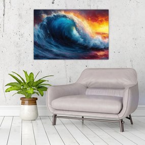 Obraz - Vlna v západu slnka (90x60 cm)