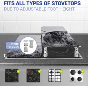 Kryty na sporák v súprave 2 ks z tvrdeného skla 30x52 cm Universal Highland Cattle – Wenko