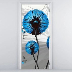 Fototapeta na dvere - abstraktná modrá púpava (95x205cm)