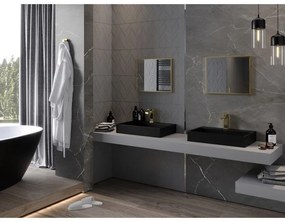 Mexen Loft, obdĺžnikové kúpeľňové zrkadlo 50 x 40 cm, farba rámu zlatá lesklá, 9852-050-040-000-50