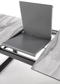 Rozkladací jedálenský stôl Mary biely/sivý mramor