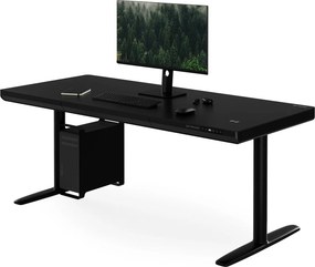 Elektrický písací stôl sit-stand so zásuvkou a bezdrôtovou nabíjačkou Qi čierny, 1600 mm: ELLIS