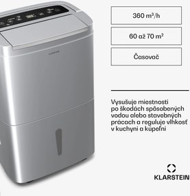 Klarstein DryFy Connect 40 odvlhčovač vzduchu, 40 l / deň, 60-70 m², ovládanie pomocou aplikácie, mobilný, nádrž na vodu