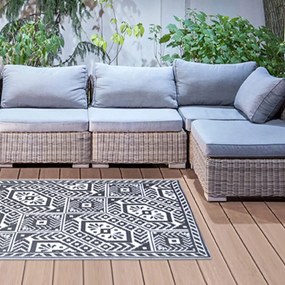 Esschert Design Koberec Harlow, 122x182 cm, biela/čierna