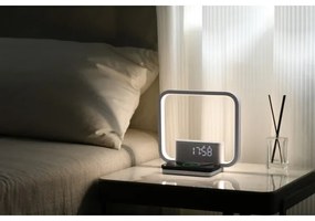Immax 08994L - LED Stmievateľná stolná lampa s budíkom a nabíjaním 18W/230V biela