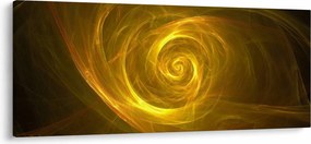Obraz abstraktnej žltej špirály (120x50 cm)