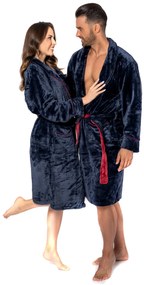 Dámský župan Roger M tmavě modrý/červený