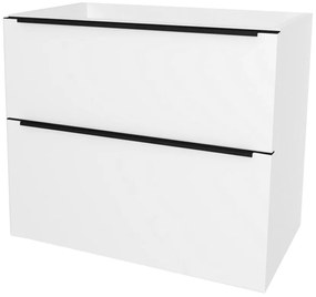 Mereo, Mereo Mailo, kúpeľňová skrinka 81 cm, čierne madlo, Multidecor, Biela vysoký lesk perlička, MER-CN591SBBIEL