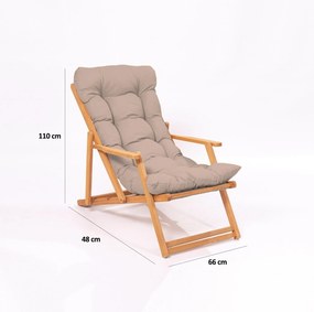 Skládací zahradní lehátko Triol z masivu hnědé