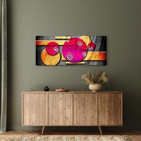 Abstraktný obraz s historickými symbolmi (120x50 cm)