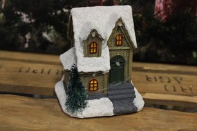 Hnedý svietiaci domček 12cm