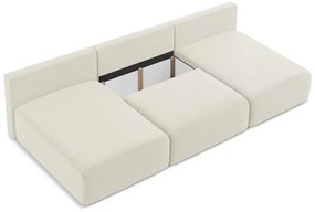 Krémovobiela rozkladacia/s úložným priestorom rohová pohovka Kalena – Makamii