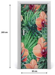 Samolepiace fototapety na dvere Orchidea a palmy 85x205 cm