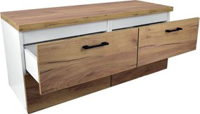Comodo Kúpeľňová skrinka pod doskové umývadlo Agria NEW W 120-HD - biela/zlatý dub