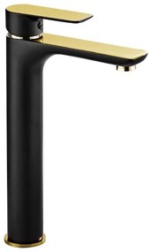 Mexen Alfa vysoká umývadlová batéria, čierna-zlatá, 745710-75