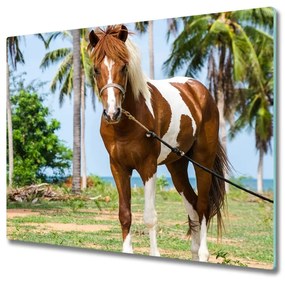 Sklenená doska na krájanie Pinto kôň 60x52 cm