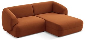 Oranžová zamatová rohová pohovka (pravý roh) Moana – Makamii