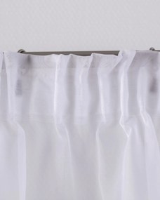 Krátky záves oblúk Lily, biely voál s výšivkou farba produktu biela látka polopriehľadný, lesklá