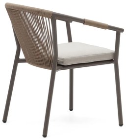 Béžová kovová záhradná stolička Xelida - Kave Home