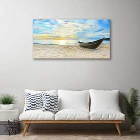 Obraz Canvas Szklane loďku plaża morze 140x70 cm