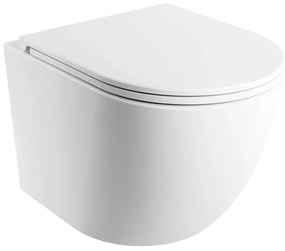 OMNIRES OTTAWASPXMWBM - Závesné WC s WC sedátkom SoftClose OTTAWA keramika/biela