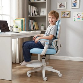 Detská otočná stolička Neoseat JUNI 023 — látka, prateľný poťah, modrá